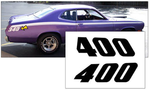 1971-74 Plymouth Duster Quarter Panel Decal Set - 400 Numeral