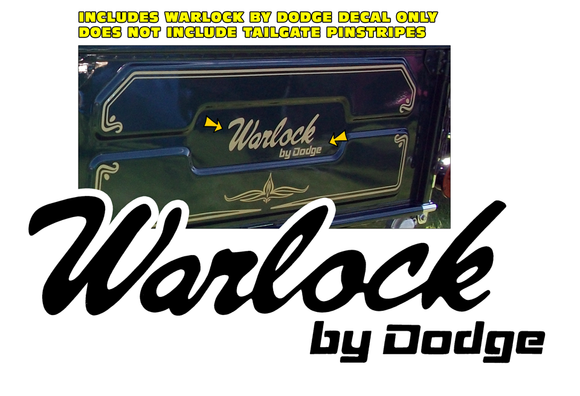 1978 Dodge Warlock - Tailgate Decal Name - Warlock by Dodge - 4.6