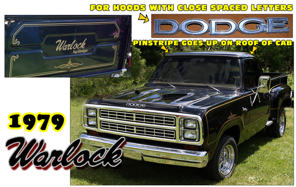 1979 Dodge Warlock II Complete Exterior Stripe and Decal Kit
