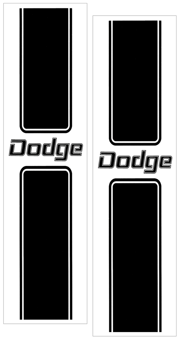 Dodge Truck Split Style Vertical Bed Stripe Decal Kit - Dodge Name - 12