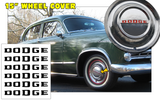 1952 Dodge Coronet 15" Wheel Cover - Hub Cap Letters Decal - DODGE