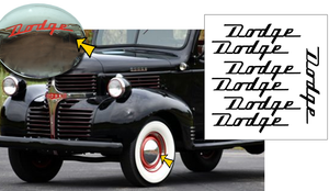 1937-47 Dodge Truck - 9" Wheel Cover - Hub Cap Name Inserts