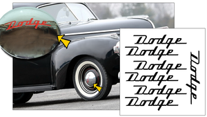 1941-42 Dodge Car - 9" Wheel Cover - Hub Cap Name Inserts