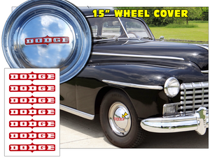 1952 Dodge 15" Wheel Cover - Hub Cap Decal Inserts