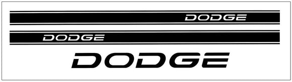 Dodge Truck Lower Rocker Stripe Decal Kit with Dodge Cutout