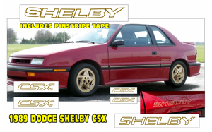 1989 Dodge Shelby CSX Decals and Pinstripe Kit