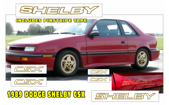 1989 Dodge Shelby CSX Decals and Pinstripe Kit