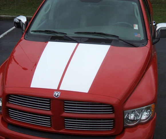 2001-08 Dodge Truck Hood Dual Stripe Decal Kit - Solid Style