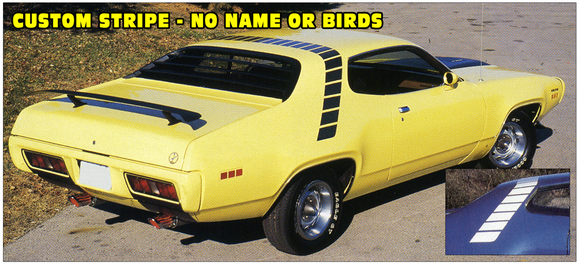 1971 Plymouth Road Runner / Satellite - Strobe Stripe Decal Kit - NO Birds or Names