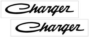 Charger Script Name Decal Set - Small - 1.9" x 10"