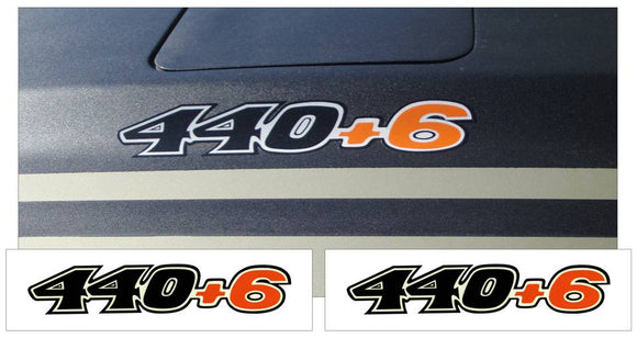 1970-71 Plymouth GTX or Road Runner 440+6 Hood Decal Set - 2.25