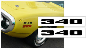 1971-72 Plymouth - Road Runner - GTX - Fender Decal Set - 340 Numeral
