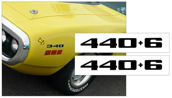 1971 Plymouth - Road Runner - GTX - Fender Decal Set - 440+6 Numeral