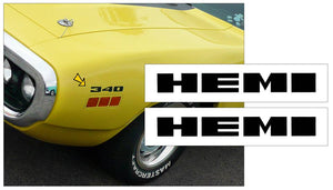 1971 Plymouth - Road Runner - GTX - Fender Decal Set HEMI Name