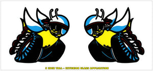 1970 Dodge Scat Pack Window Bee Decal Set - 3" Tall - Outside Glass Application