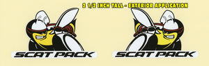 1970 Dodge Scat Pack Window Bee Decal Set - 2.5" Tall - Outside Application