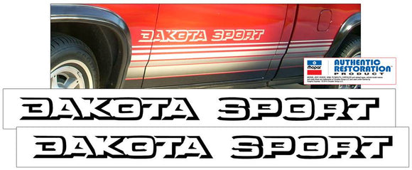 1988-90 Dodge Dakota Sport Side Body Name Decal Set