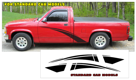 1994-96 Dodge Dakota Truck - Sport Streak Stripe Decal Kit - Standard Cab