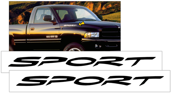 1999-01 Dodge 1500 Ram - SPORT - Hood Name Decal Set