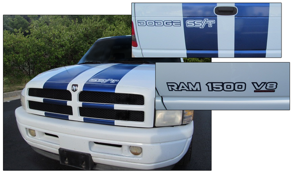 1997-98 Dodge 1500 Ram SS/T Truck Stripes & Names Decal