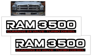 1999-05 Dodge - RAM 3500 Cummins 24 Valve Turbo Diesel - Door Decal Set - 2 5/8" x 14.5"
