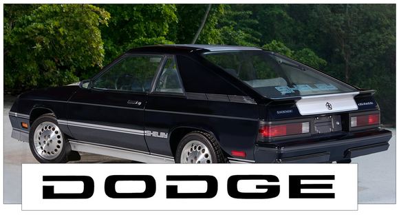 1983-87 Dodge Charger Shelby Front Bumper DODGE Name Decal (LH)