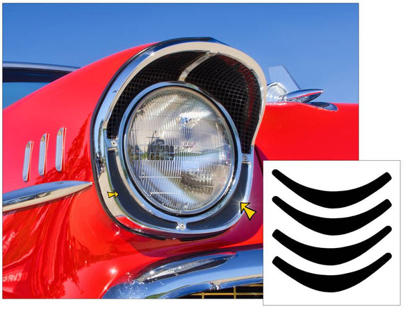 1957 Classic Chevy Bel Air Headlight Bezel Insert Decals
