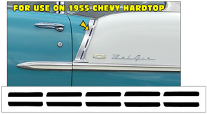1955 Classic Chevy Upper Paint Divider Insert Decal Kit - HARDTOP