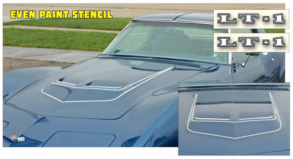 1970-72 Corvette LT-1 Hood Paint Stencil - EVEN STENCIL