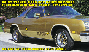 1976-77 Oldsmobile 442 Door and Trunk Paint Stencil Kit
