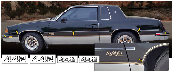 1985-86 Oldsmobile 442 Reproduction Stripe Decal Kit