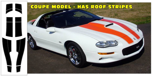 1998-02 Camaro SS Stripe Decal Kit - COUPE with ROOF Stripes