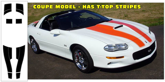 1998-02 Camaro SS Stripe Decal Kit - T-Top with T-Top Stripes
