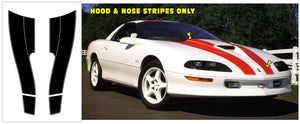 1993-97 Camaro SS Stripe Decal Kit - Hood & Nose Stripe Kit - Four Pieces