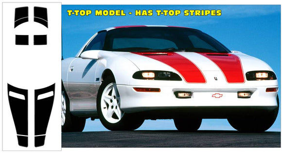 1993-97 Camaro Z28 30TH Anniversary Stripe Decal Kit - T-TOP with T-TOP Kit