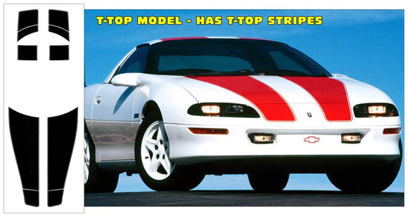 1998-02 Camaro & Z28 Stripe Decal Kit - for COUPE with T-TOP Stripes