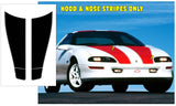1998-02 Camaro - Standard Model - Hood & Nose Stripe Decal Kit - Four Pieces