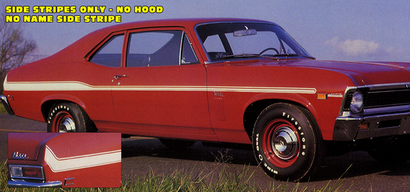 1969-72 Chevy Nova - Side Stripe Decal Kit - No Name - HUMP