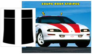 1993-02 Camaro SS Full Roof Stripes Decal Add On - COUPE