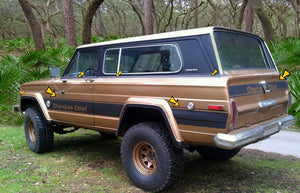 1979-80 Jeep - Cherokee Chief SJ - Side, Tailgate and Upper Sill Stripe Decal Kit