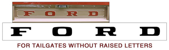 1964-72 Ford F100 - F250 Tailgate Letter Decal Set - FLAT PANEL TAILGATE