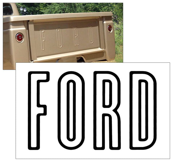 1957-63 Ford F100 - F350 Tailgate Letter Decal Kit - STYLESIDE