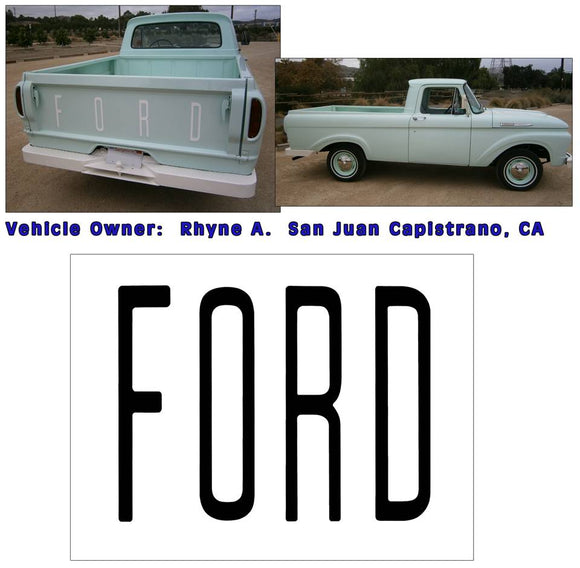 1961-63 Ford Unibody Tailgate Letter Decal Set