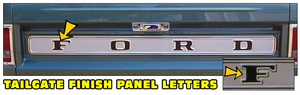 1967-69 Ford F100 - F250 Ranger - Trim Panel Tailgate Decal Letters