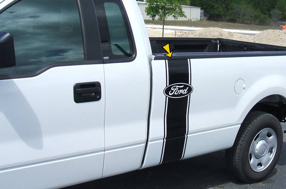 Ford Vertical Bed Stripes Decal - FORD Logo