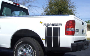 Ford Ranger Vertical Bed Stripe Decal Kit - RANGER Name