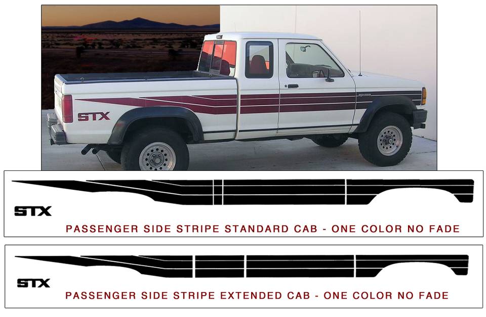 2x) Set 2019 - 2022 Ford RANGER STX 4x4 Decals Stickers Bed Side - Foto 10