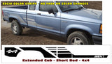 1991-92 Ford Ranger STX 4x4 Side Stripe Decal Kit - Extended Cab - Short Bed