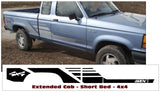 1991-92 Ford Ranger STX 4x4 Side Stripe Decal Kit - Extended Cab - Short Bed - Graphic Express Automotive Graphics